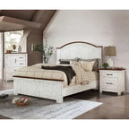 Ynez Farmhouse White Pine 3-Piece Panel Bedroom Set with USB Port by 