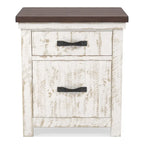 Ynez Farmhouse White Pine 3-Piece Panel Bedroom Set with USB Port by