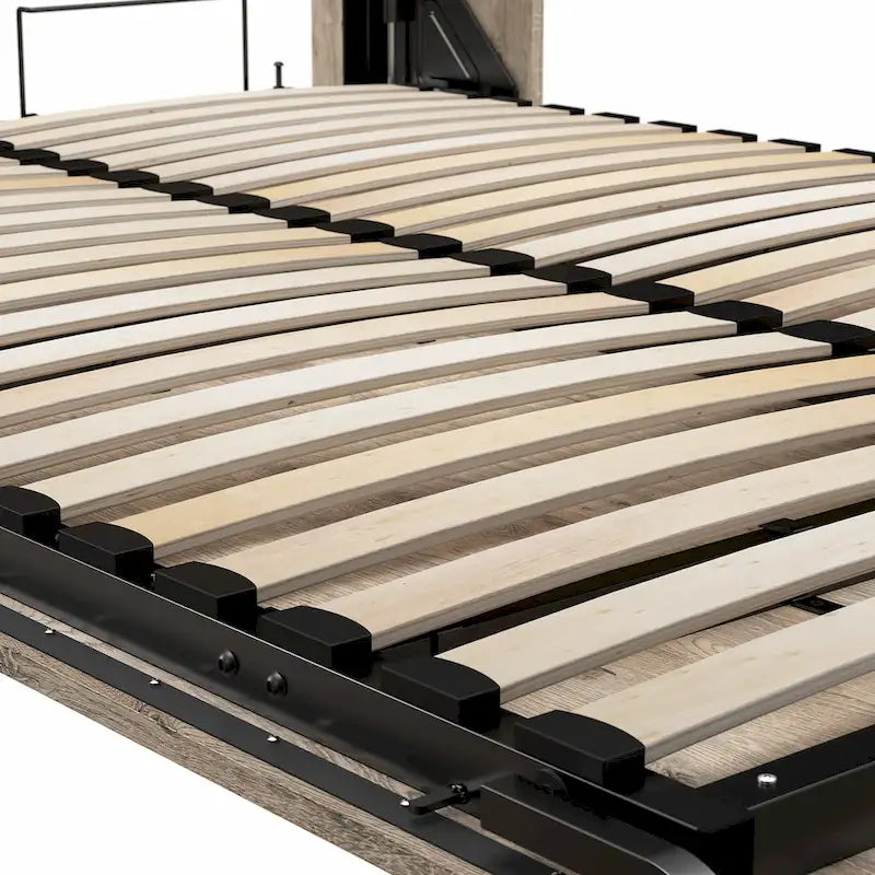 Cielo Full Murphy Bed and Shelving Unit with Drawers by