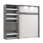 Cielo Full Murphy Bed and Shelving Unit with Drawers by