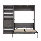 Cielo Full Murphy Bed and Shelving Unit with Drawers by