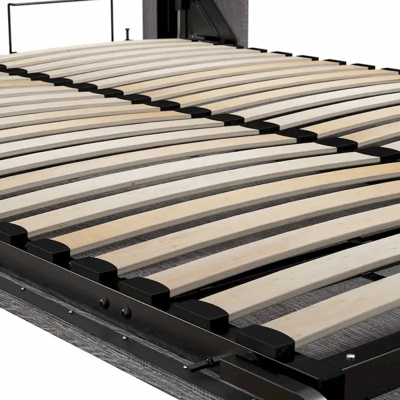 Cielo Full Murphy Bed and Shelving Unit with Drawers by
