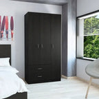 FM Furniture Eureka 3 Door Armoire with 2 Drawers, Inner Shelves, and Rod