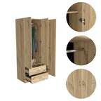 FM Furniture Eureka 3 Door Armoire with 2 Drawers, Inner Shelves, and Rod