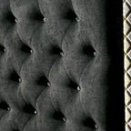 Quista Glam Grey Fabric Tufted LED Bed