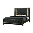 Quista Glam Grey Fabric Tufted LED Bed