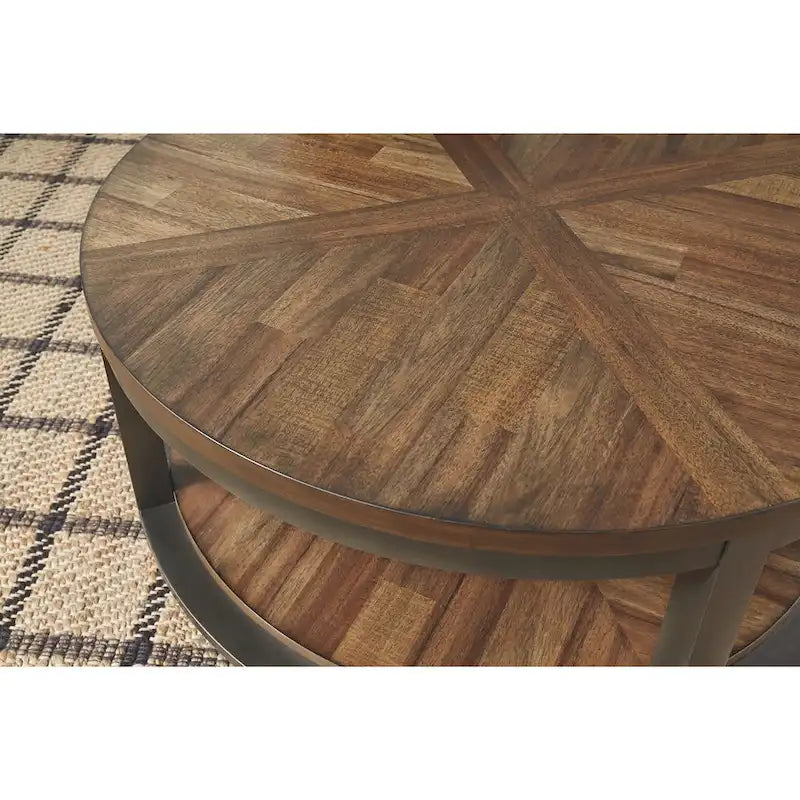 Roybeck Table (Set of 3) - Light Brown/Bronze - 38 W x 38 D x 18 H