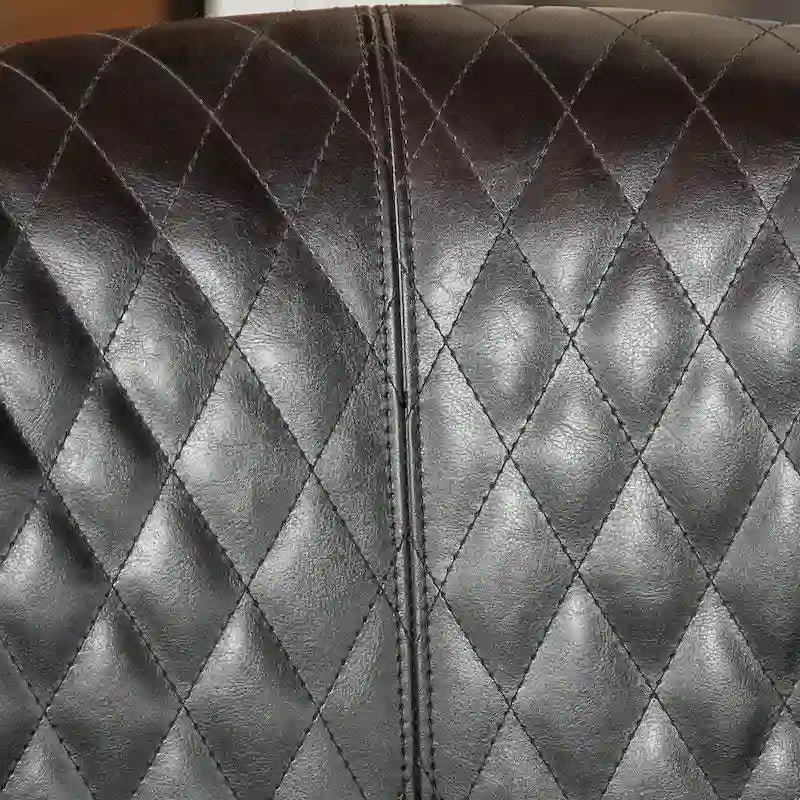 Mia Black Bonded Leather Quilted Club Chair