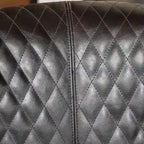Mia Black Bonded Leather Quilted Club Chair