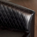 Mia Black Bonded Leather Quilted Club Chair