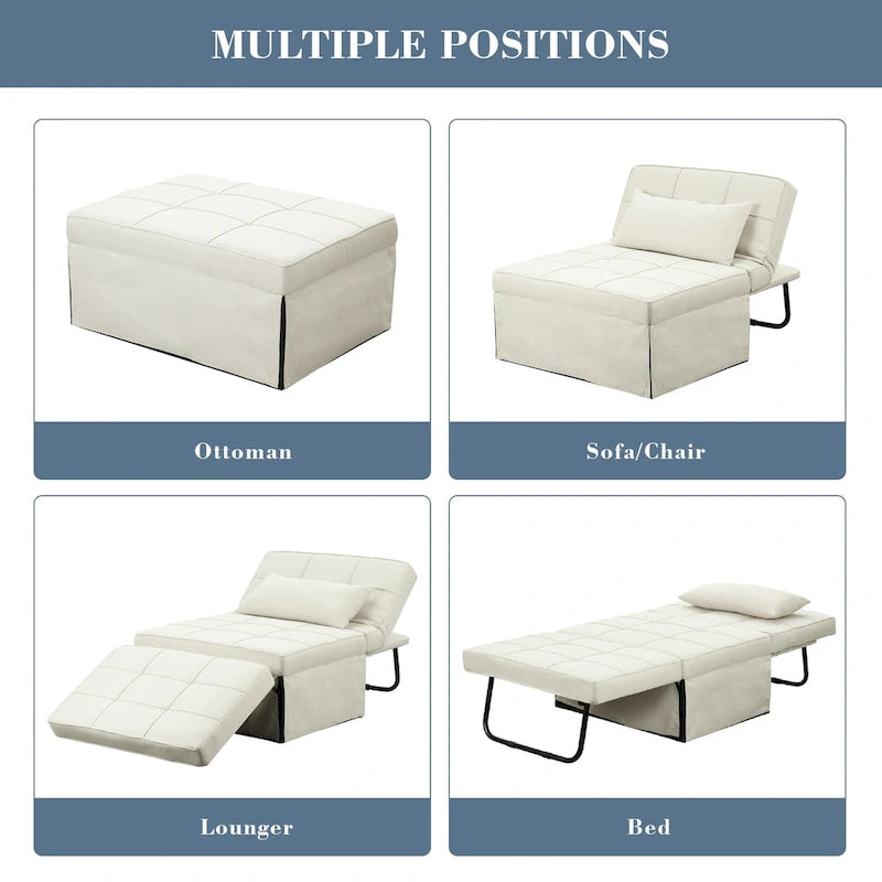 Zenova 4-1 Adjustable Sleeper Sofa Chair with Ottoman, Sofa Bed ,Couch Bed