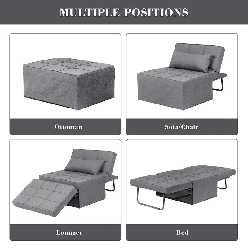 Zenova 4-1 Adjustable Sleeper Sofa Chair with Ottoman, Sofa Bed ,Couch Bed