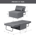 Zenova 4-1 Adjustable Sleeper Sofa Chair with Ottoman, Sofa Bed ,Couch Bed
