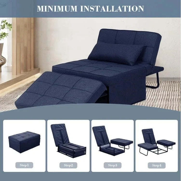 Zenova 4-1 Adjustable Sleeper Sofa Chair with Ottoman, Sofa Bed ,Couch Bed