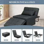 Zenova 4-1 Adjustable Sleeper Sofa Chair with Ottoman, Sofa Bed ,Couch Bed