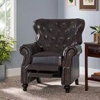 Walder Contemporary Tufted Recliner with Nailhead Trim by