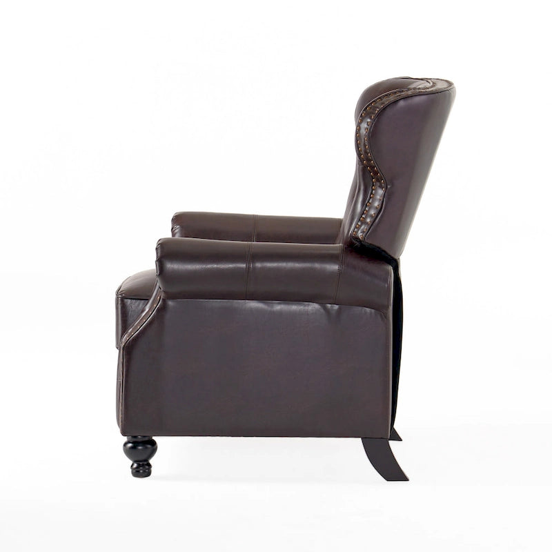 Walder Contemporary Tufted Recliner with Nailhead Trim by