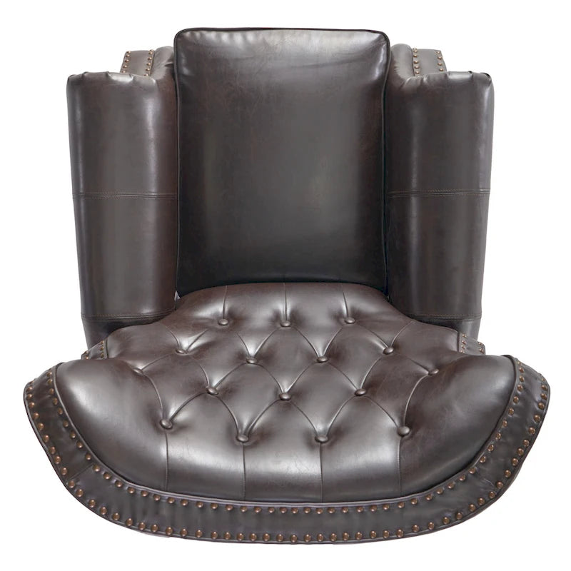 Walder Contemporary Tufted Recliner with Nailhead Trim by