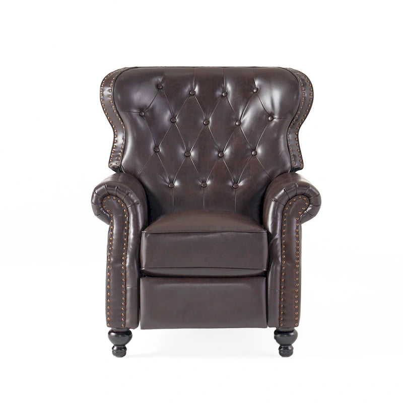 Walder Contemporary Tufted Recliner with Nailhead Trim by