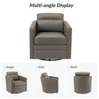 Jorge 28.74 Wide Genuine Leather Swivel Chair Set of 2