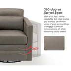 Jorge 28.74 Wide Genuine Leather Swivel Chair Set of 2