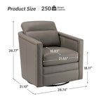 Jorge 28.74 Wide Genuine Leather Swivel Chair Set of 2