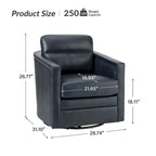 Jorge 28.74 Wide Genuine Leather Swivel Chair Set of 2