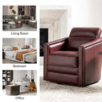 Jorge 28.74 Wide Genuine Leather Swivel Chair Set of 2