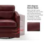 Jorge 28.74 Wide Genuine Leather Swivel Chair Set of 2