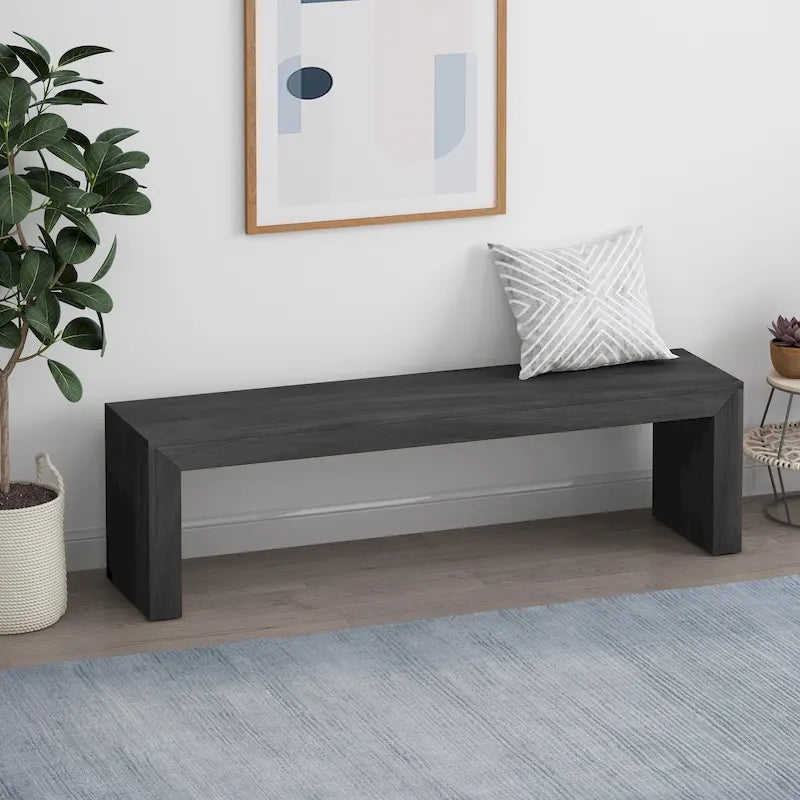 Pannell Farmhouse Acacia Wood Dining Bench by