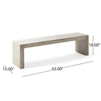 Pannell Farmhouse Acacia Wood Dining Bench by