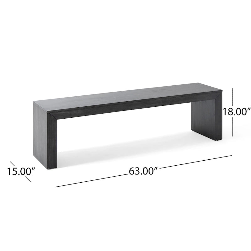 Pannell Farmhouse Acacia Wood Dining Bench by
