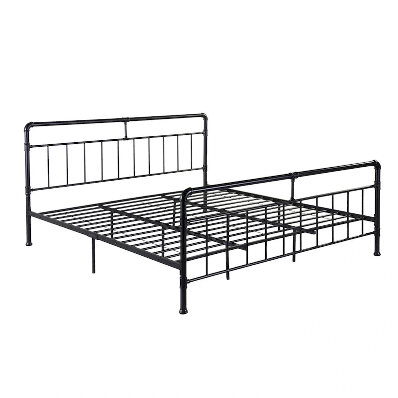 Mowry Industrial King-Size Bed Frame by
