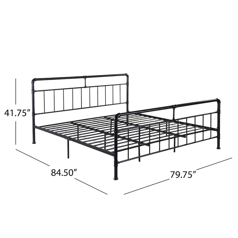 Mowry Industrial King-Size Bed Frame by