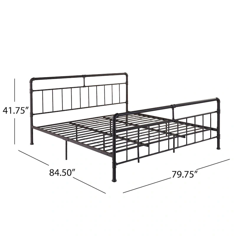 Mowry Industrial King-Size Bed Frame by