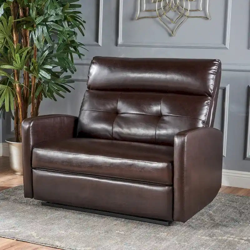 Halima Faux Leather 2-Seater Recliner Club Chair by 