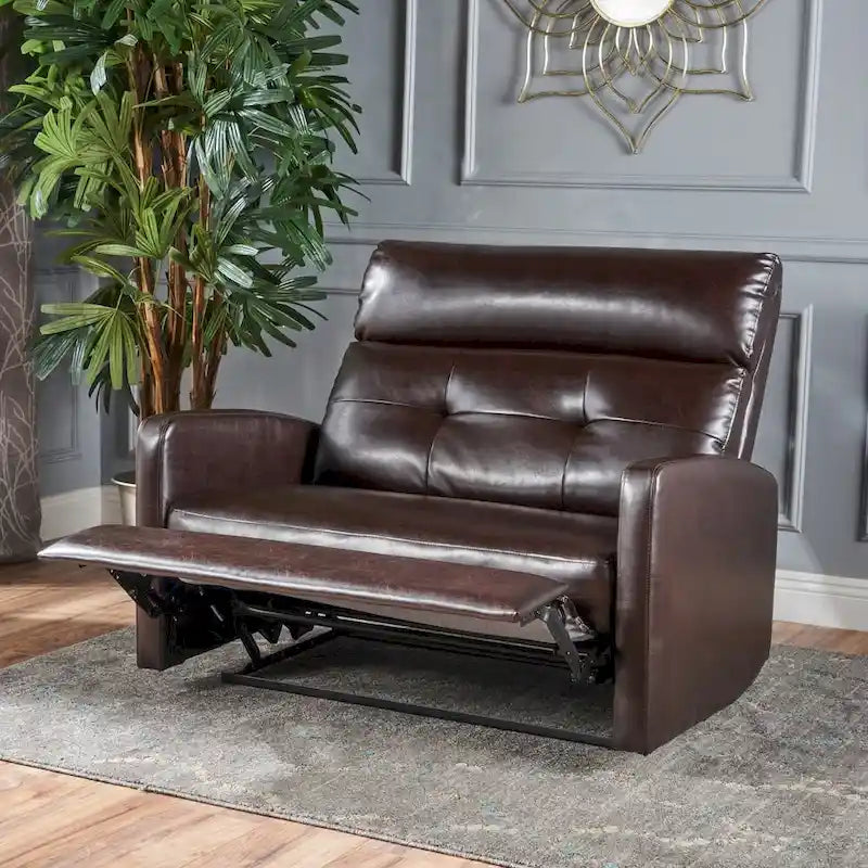 Halima Faux Leather 2-Seater Recliner Club Chair by