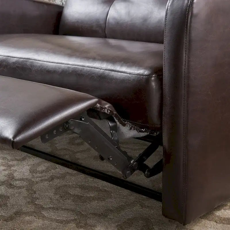 Halima Faux Leather 2-Seater Recliner Club Chair by