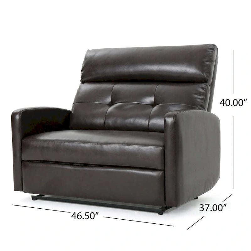 Halima Faux Leather 2-Seater Recliner Club Chair by