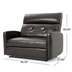 Halima Faux Leather 2-Seater Recliner Club Chair by