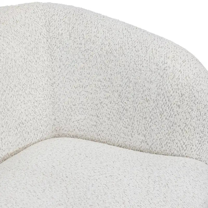 Ophelia Modern Curved Arms Boucle Sofa Couch with Kidney Style Seat and Round Wooden Legs
