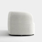 Ophelia Modern Curved Arms Boucle Sofa Couch with Kidney Style Seat and Round Wooden Legs