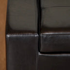 Guernsey Black Bonded Leather Storage Ottoman Bench by