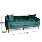 Ansonia Contemporary Velvet 3-seat Sofa by