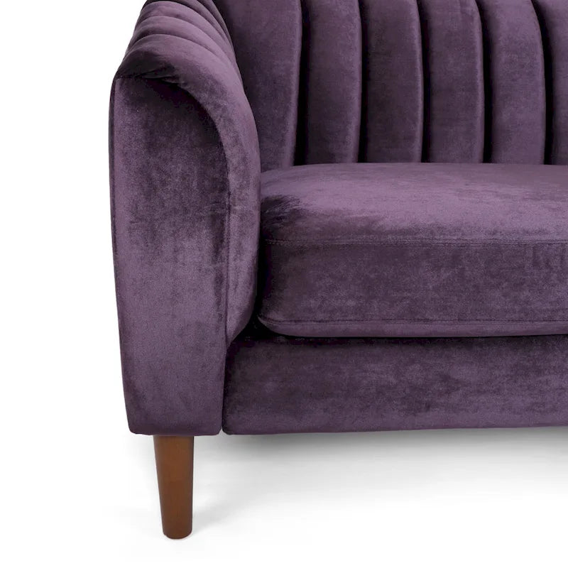 Ansonia Contemporary Velvet 3-seat Sofa by