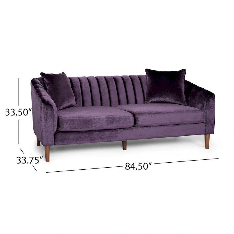 Ansonia Contemporary Velvet 3-seat Sofa by