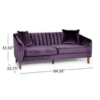 Ansonia Contemporary Velvet 3-seat Sofa by