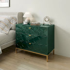 Clihome Modern Wooden Glossy 3-Drawer Storage Chest