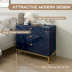 Clihome Modern Wooden Glossy 3-Drawer Storage Chest