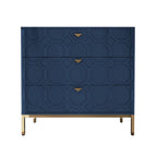 Clihome Modern Wooden Glossy 3-Drawer Storage Chest
